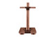 Front view of Doc & Holliday Solid Walnut & Maple Cue Floor Rack with stripe detailing, freestanding design with cue holders. Front view of Doc & Holliday Solid Walnut & Maple Cue Floor Rack with stripe detailing, freestanding design with cue holders.